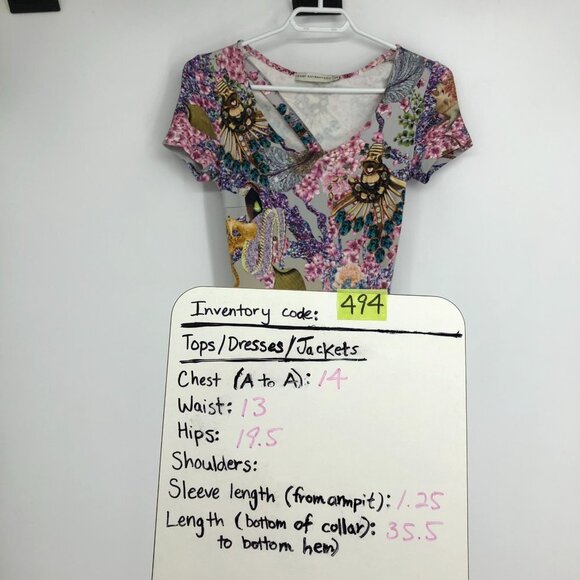 Mary Katrantzou multicolor abstract floral short sleeve A-line midi dress XS - Picture 15 of 16